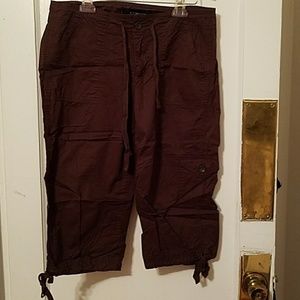 Calvin Klein Jeans Brown Cargo Capris